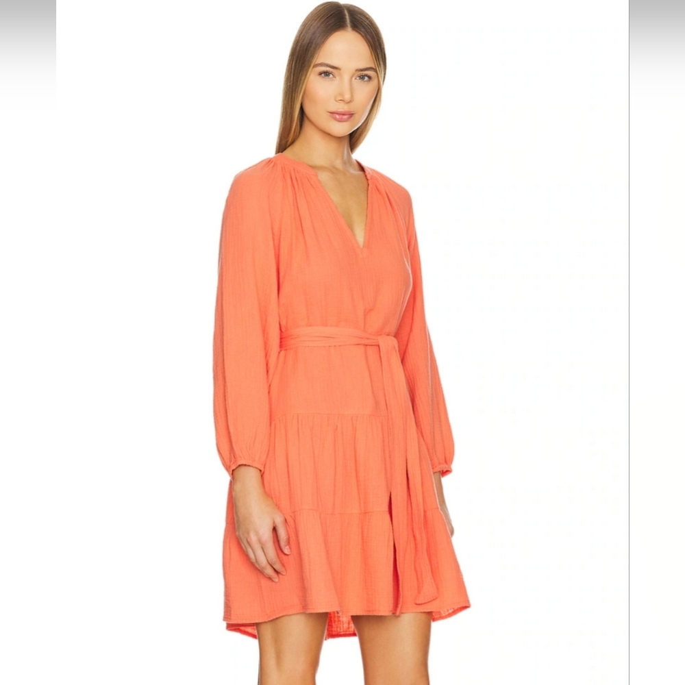 RAILS Aureta Papaya Coral Prhanic Cotton Dress Sz S NEW $228